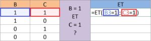 Formules ET/OU imbriquées avec la formule SI