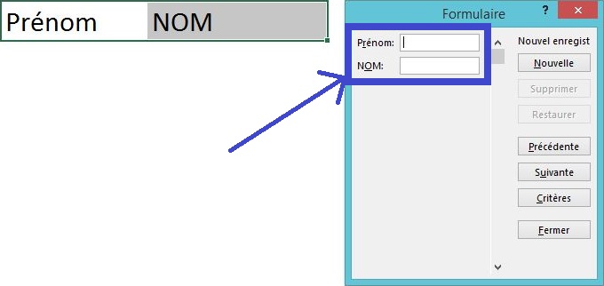 Créer un formulaire de saisie personnalisé sur Excel
