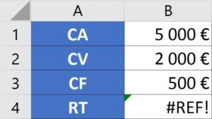 Les erreurs dans les formules Excel